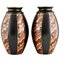 Vases Art Déco avec Motif Géométrique par Saint Ghislain, Set de 2 1