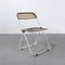 White Frame Smoke Plia Folding Chair by Giancarlo Piretti for Castelli / Anonima Castelli, 1960s 1