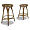 Italian Bamboo and Wicker Bar Stools, 1960s, Set of 2 1