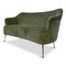 Italienisches Mid-Century 2-Sitzer Sofa in grünem Samt, 1950er 1