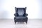 Black Leather Bergere Armchair 2
