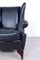 Black Leather Bergere Armchair 9