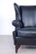 Black Leather Bergere Armchair 7