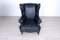 Black Leather Bergere Armchair, Image 3