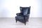 Black Leather Bergere Armchair 1