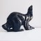 Grande Figurine Ours Polaire Noir Art Déco avec Teinte Pétrole par Desbarbieux, 1920s 3