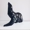 Grande Figurine Ours Polaire Noir Art Déco avec Teinte Pétrole par Desbarbieux, 1920s 2