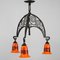 French Art Deco Lamp with Lampshades from Loetz Tango 5