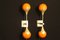 Applique in vetro di Murano arancione e ottone nello stile di Stilnovo, set di 2, Immagine 4