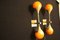 Orange Murano Glass and Brass Wall Sconces in the Style of Stilnovo, Set of 2 2