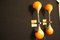 Orange Murano Glass and Brass Wall Sconces in the Style of Stilnovo, Set of 2, Image 2