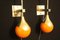 Orange Murano Glass and Brass Wall Sconces in the Style of Stilnovo, Set of 2, Image 6