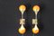 Orange Murano Glass and Brass Wall Sconces in the Style of Stilnovo, Set of 2, Image 3