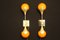 Orange Murano Glass and Brass Wall Sconces in the Style of Stilnovo, Set of 2, Image 12