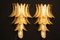 Longues Appliques Dorées en Verre Murano Forme Palmier de Barovier & Toso, Set de 2 1