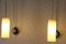 Wandlampen mit gebogenem Messingarm und weißem Glasschirm, 2er Set 2