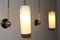 Wandlampen mit gebogenem Messingarm und weißem Glasschirm, 2er Set 7