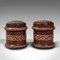 Vintage English Decorated Tobacco Tins in Leather, 1940s, Set of 2 2