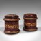 Vintage English Decorated Tobacco Tins in Leather, 1940s, Set of 2 1
