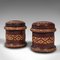 Vintage English Decorated Tobacco Tins in Leather, 1940s, Set of 2 3