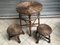 Table and 2 Wicker Stools 1960s, Set of 3, Image 1