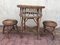 Table and 2 Wicker Stools 1960s, Set of 3 6