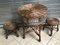 Table and 2 Wicker Stools 1960s, Set of 3 12