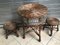 Table et 2 Tabourets en Osier, 1960s, Set de 3 12