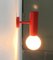 Lampada da parete Mid-Century minimalista rossa, set di 2, Immagine 16