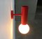 Minimalistische Rote Mid-Century Wandlampe, 2er Set 15