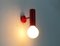 Lámpara de pared Mid-Century minimalista en rojo. Juego de 2, Imagen 17