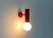 Lampada da parete Mid-Century minimalista rossa, set di 2, Immagine 2
