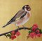 Goldfinch on Gold with Japonica Blossom, Oil Paint and Gold Leaf Painting, 2019 1