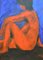 Neon Nude Mixed Media Painting on Paper by Angela Lyle, 2001, Image 1