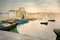 Tranquil Harbour, Grande Peinture à l'Huile de Paysage Contemporain, 2020 1