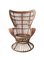 High Back Rattan Chair, 1940s 1
