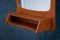 Specchio Mid-Century con cornice e mensola in teak, Danimarca, Immagine 4