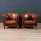 20th Century Dutch Sheepskin Leather Club Chairs, Set of 2 3