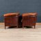 20th Century Dutch Sheepskin Leather Club Chairs, Set of 2 7