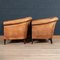 20th Century Dutch Sheepskin Leather Club Chairs, Set of 2 7