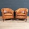 20th Century Dutch Sheepskin Leather Club Chairs, Set of 2, Image 3