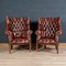 20th Century English Leather Back Armchairs, Set of 2 3