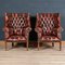 20th Century English Leather Back Armchairs, Set of 2 2