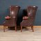 20th Century English Leather Back Armchairs, Set of 2 7