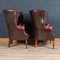 20th Century English Leather Back Armchairs, Set of 2 6