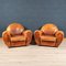 20th Century Dutch Sheepskin Leather Club Chairs, Set of 2 3