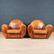 20th Century Dutch Sheepskin Leather Club Chairs, Set of 2 2
