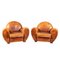 20th Century Dutch Sheepskin Leather Club Chairs, Set of 2, Image 1