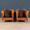 20th Century Art Deco Style Dutch Sheepskin Leather Club Chairs, Set of 2 4