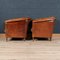 20th Century Art Deco Style Dutch Sheepskin Leather Club Chairs, Set of 2 8